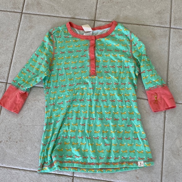 MUNKI MUNKI fox green sleep shirt Henley M - Picture 1 of 2